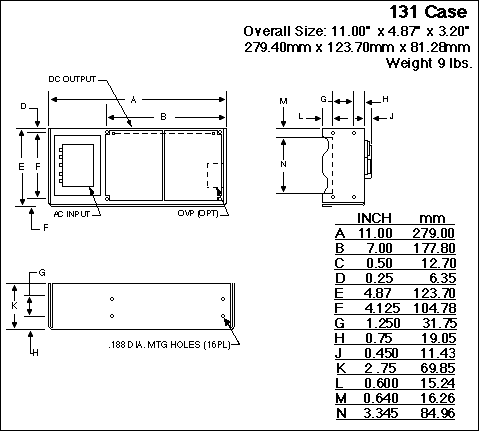 131 Case Mechanical Drawing