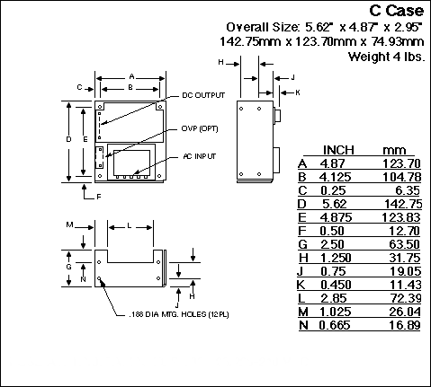 C Case Mechanical Drawing