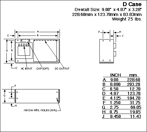 D Case Mechanical Drawing