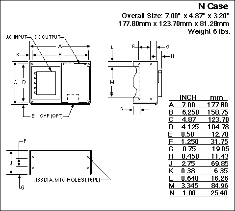 Mechanical drawing for N Case