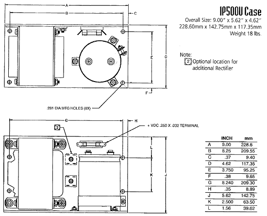 IP500U Mechanical Drawing